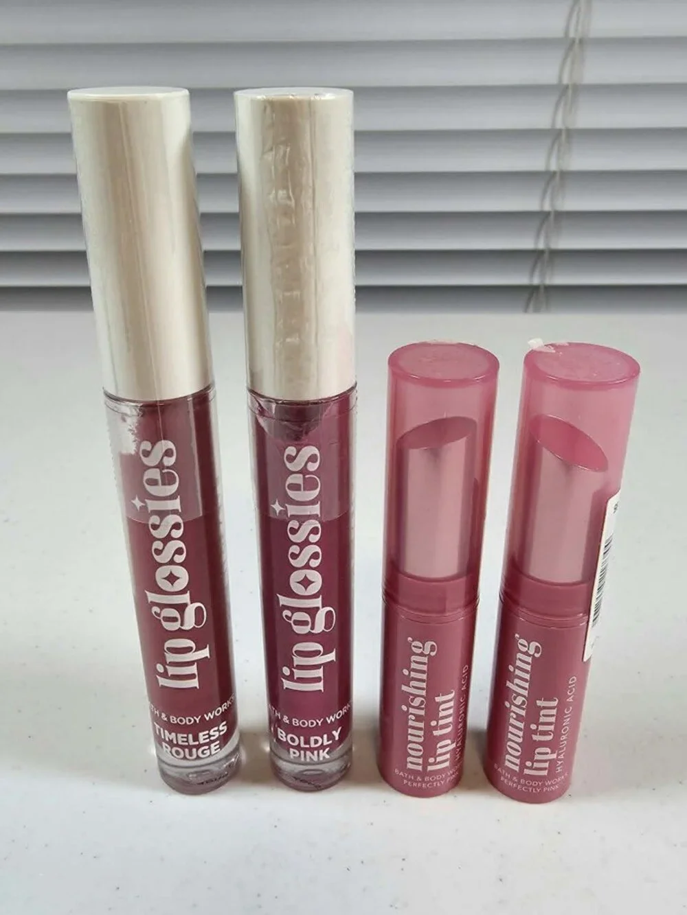 BATH & BODY WORKS LIP GLOSS LIP GLOSSIES LIP TINT PINK ROUGE (4) NEW SEALED